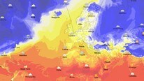 Varmluft fra Kanariøyene til Norge (Foto: yr.no/kart)