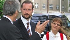 Kronprins Haakon ved sjømannskirken i New Orleans. (Foto: Helge Helgheim./NRK)