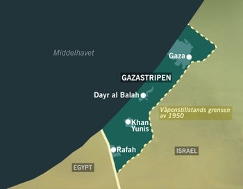 kart gaza, kart gazastripenNRK