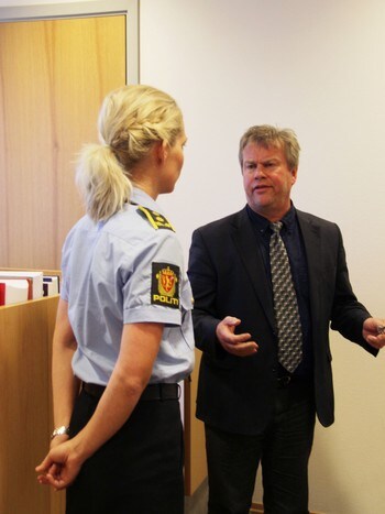 Politiadvokat Camilla Ek Sørensen og forsvarer for kapteinen og styrmannen Jørund Lægland