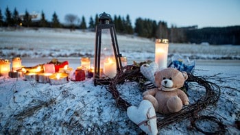  Flowers and candles at the accident site 
