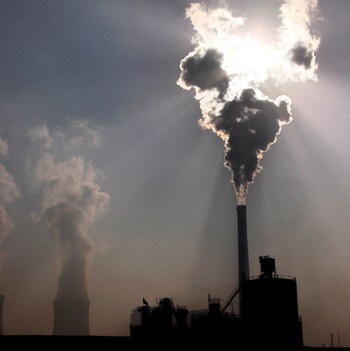  Factory and coal-fired power plant in Baotou in Inner Mongolia. 