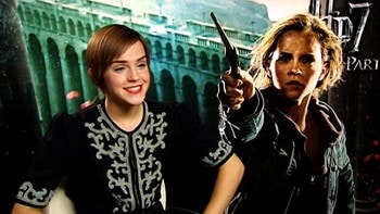 Video Intervju med Hermine - Emma Watson - TØFF: Emma Watson spiller tøff helt i Harry Potter-filmene. - Foto: Nyhetsspiller / 