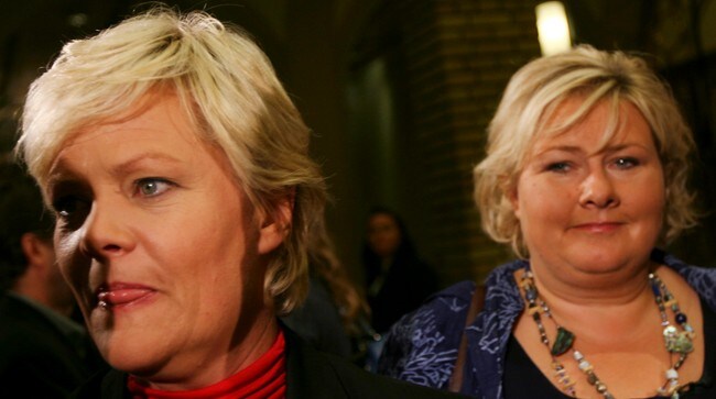 Kristin Halvorsen og Erna Solberg (Foto: Larsen, Håkon Mosvold/SCANPIX)