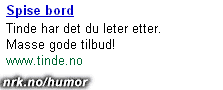 Vil du spise bord? (Foto: Faksimile av en Google-annonse)