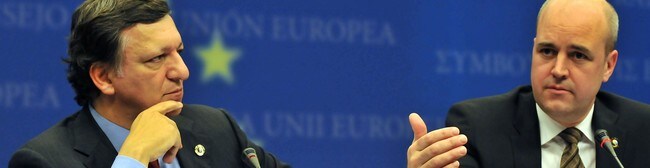 Jose Manuel Barroso og Fredrik Reinfeldt (Foto: Georges Gobet/Scanpix/AFP)