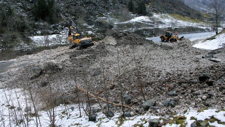 Ras ved Folgefonntunnelen (Foto: Arvid Aga)