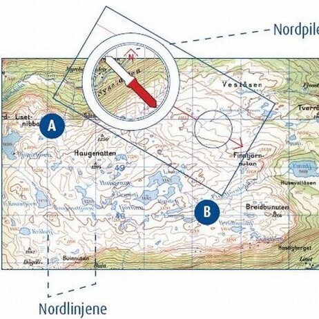 Bruk av kart og kompass (Foto: Den Norske Turistforening)
