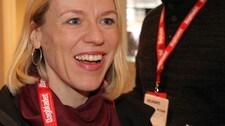 Kulturminister Anniken Huitfeldt på Bylarm 2010 (Foto: Arne Kristian Gansmo/NRK)