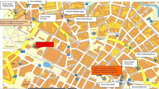 Hotel map Oslo 2011 Hotel map Oslo 2011