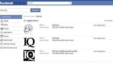 iq-tester på facebook (Foto: Skjermdump)