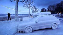Kulde i Sveits (Foto: FABRICE COFFRINI/Afp)