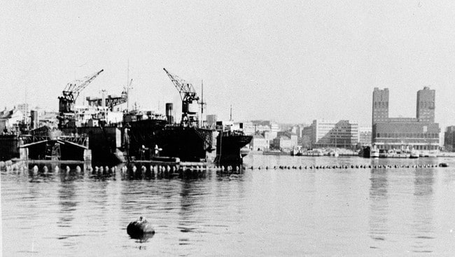 Oslo havn under okkupasjonen 1940-45 (Foto: Scanpix/SCANPIX) Oslo havn under okkupasjonen 1940-45 (Foto: Scanpix/SCANPIX)