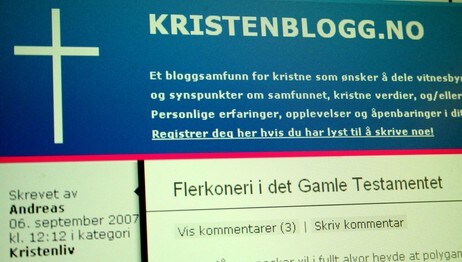 Skjermbilde av nettstedet kristenblogg.no. (NRK)