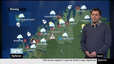 Video Kristian Gislefoss' første værvarsel hos NRK Nyheter (Foto: Nyhetsspiller)