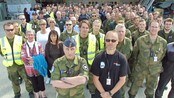 Protesterte mot forsvarsministeren - Protesterte mot forsvarsministeren