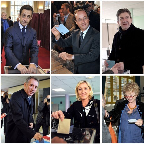 Seks franske presidentkandidater (Foto: DSK/Afp) Seks franske presidentkandidater (Foto: DSK/Afp)