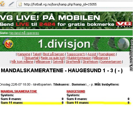 fotball poengsum fotball poengsum