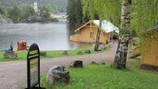 Kafe under vatn - Kafe ved slusene i Skotfoss i Skien står under vatn. 
