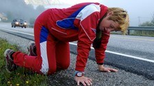 Det tek på å springe tre maraton på eit døgn  (Foto: Kristin Helgeland Hauge/NRK)