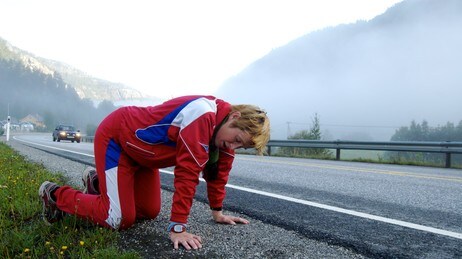 Det tek på å springe tre maraton på eit døgn (Foto: Kristin Helgeland Hauge/NRK)