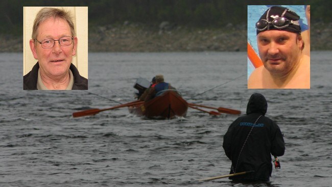 Laksefiske Tanaelva, Helge Samuelsen og Asbjørn Guttorm (Foto: Fotomontasje: Dan Robert Larsen/NRK) Laksefiske Tanaelva, Helge Samuelsen og Asbjørn Guttorm (Foto: Fotomontasje: Dan Robert Larsen/NRK)