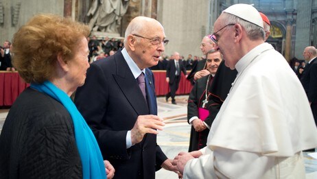 Giorgio Napolitano og pave Frans (Ap) Giorgio Napolitano og pave Frans (Ap)