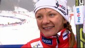 Maiken om sin første mesterskapsmedalje - Maiken Caspersen Falla er stolt og glad over å stå på pallen sammen med Marit Bjørgen.