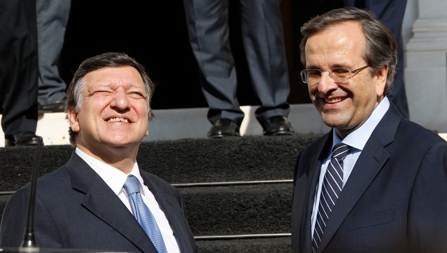 GREECE-LEADERS/ Greek Prime Minister Samaras greets EU Commission President Barroso in Athens (Foto: JOHN KOLESIDIS/Reuters) GREECE-LEADERS/ Greek Prime Minister Samaras greets EU Commission President Barroso in Athens (Foto: JOHN KOLESIDIS/Reuters)