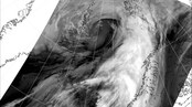 Satellittbilde av ekstremværet Ask