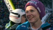 Derfor har hoppjentene ekstra røde lepper - Anette Sagen og de andre jentene i verdenscupen i hopp ønsket å markere det siste rennet for sesongen.
