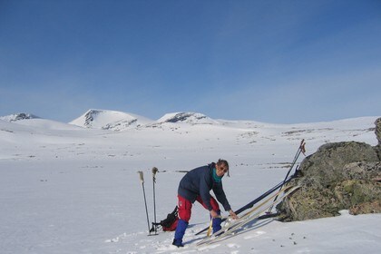 Hanne Olstad ved Åmotdalshytta