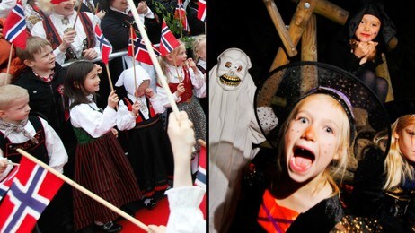 17. mai og Halloween (Foto: Solum, Stian Lysberg /Larsen, Håkon Mosvold /Scanpix) 17. mai og Halloween (Foto: Solum, Stian Lysberg /Larsen, Håkon Mosvold /Scanpix)