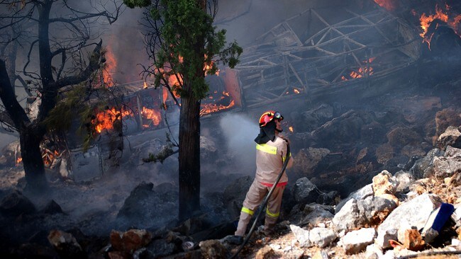 Bussulykke Chios (Foto: EUROKINISSI/Afp) Bussulykke Chios (Foto: EUROKINISSI/Afp)
