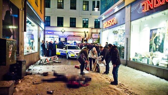 Selvmordsaksjon i Stockholm (Foto: Neidemann, Magnus Hjalmarson/Scanpix) Selvmordsaksjon i Stockholm (Foto: Neidemann, Magnus Hjalmarson/Scanpix)