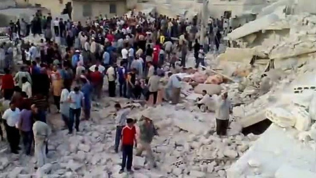 Syria - bombede hus i Hama (Afp) Syria - bombede hus i Hama (Afp)
