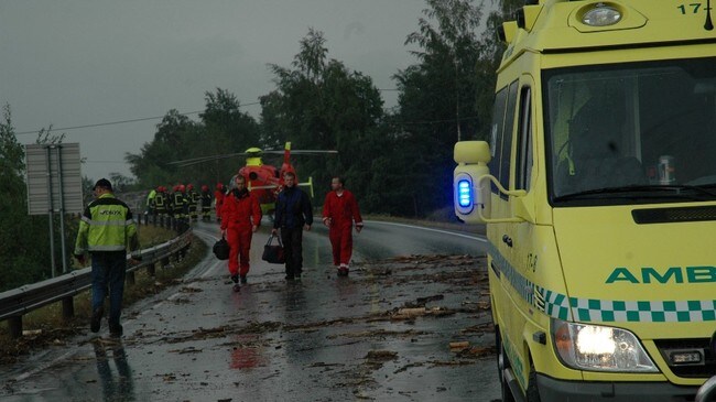 Evakuering etter jordras i Vågå og Lom. (Foto: Vigdis Kroken/Fjuken)