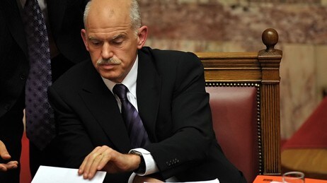 Hellas' statsminister George Papandreou (Foto: LOUISA GOULIAMAKI/Scanpix/AFP) Hellas' statsminister George Papandreou (Foto: LOUISA GOULIAMAKI/Scanpix/AFP)