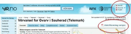 Nye funksjonar på yr.no