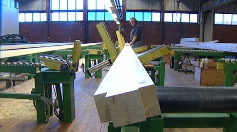 Produksjonshallen hos Moelven Limtre A/S (Foto: Jørn Nordli/NRK)