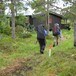 Dage 1: Endelig framme ved Kvitfjellhytta etter en lang dagsmarsj.