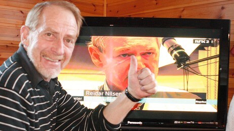 Arnold Stormo får digital-tv (Foto: Henrik Byremo)