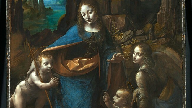 Madonnaen i grotten (189,5 x 120 cm her utsnitt) malte Leonardo mellom 1491/2-9 og 1506-8). (Foto: The National Gallery ) Madonnaen i grotten (189,5 x 120 cm her utsnitt) malte Leonardo mellom 1491/2-9 og 1506-8). (Foto: The National Gallery )