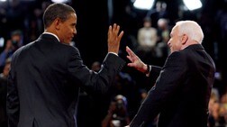 John McCain og Barack Obama etter presidentdebatten (Foto: POOL/REUTERS) John McCain og Barack Obama etter presidentdebatten (Foto: POOL/REUTERS)