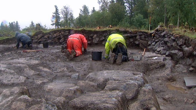 Utgraving på Seberg (Foto: Bjørn Opsahl/NRK) Utgraving på Seberg (Foto: Bjørn Opsahl/NRK)