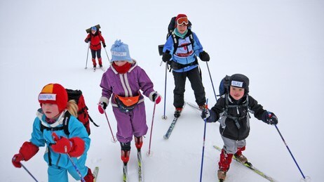 Barn på skitur i fjellet (Foto: Eva Cecilie Simensen) Barn på skitur i fjellet (Foto: Eva Cecilie Simensen)