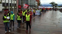 Streik i Molde (Foto: Hilde Nerland/NRK) Streik i Molde (Foto: Hilde Nerland/NRK)
