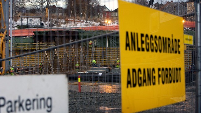 Byggeplass med adgang forbudt skilt (Foto: Kallestad, Gorm/SCANPIX)
