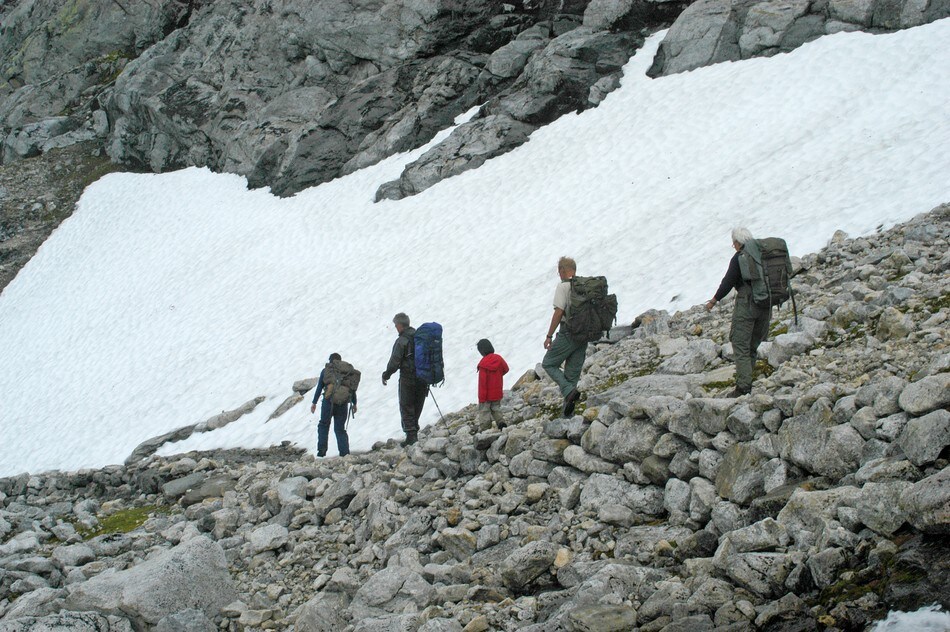 Langs Turistvegen fra breen mellom Holmaskjer og Odda i Hardanger.