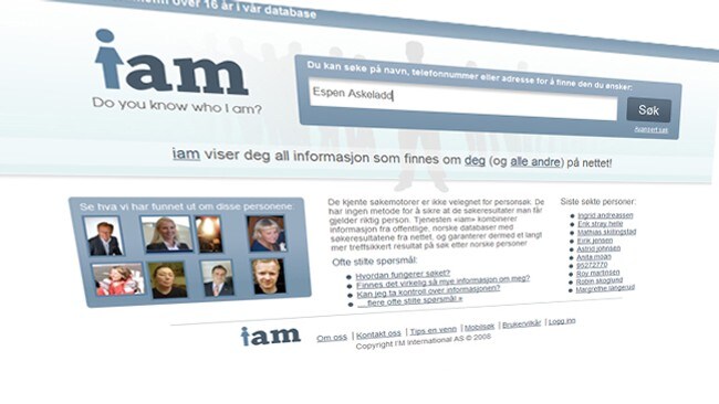 Skjermdump fra iam Skjermdump fra iam